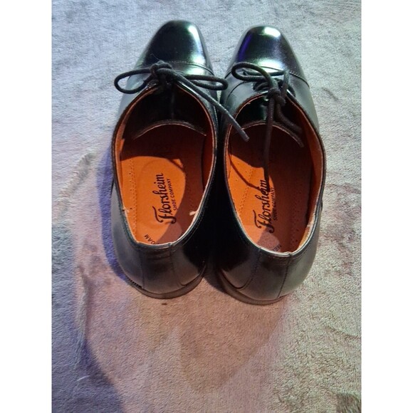 Florsheim Black Leather Lace Up Oxford Men Size 8D Postino Plain Toe Memory Foam main image 9